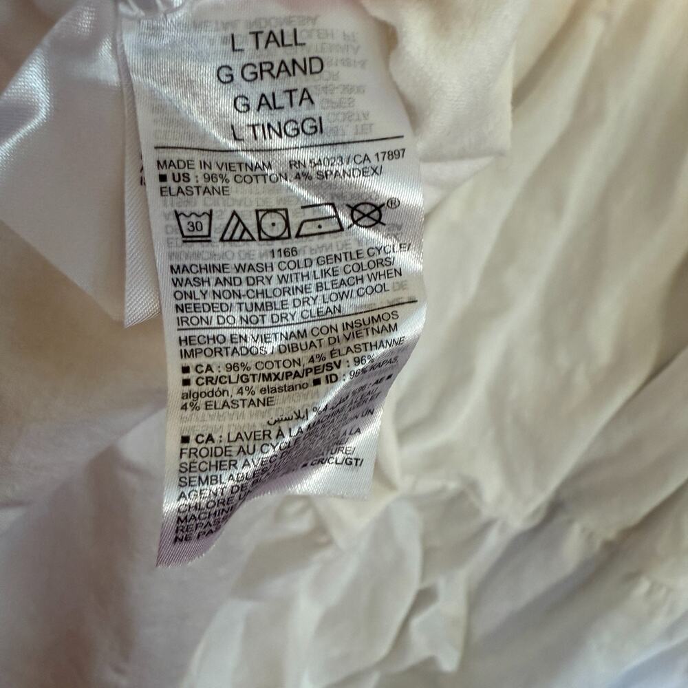 Old Navy Dress Womens Large White Tiered Maxi Cottage Core Boho Milkmaid Pocket - Picture 10 of 10